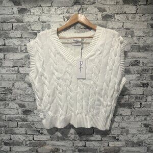 NWT Walter Hagen Women's Clubhouse Sweater Vest Size XXL (WGH11516) White